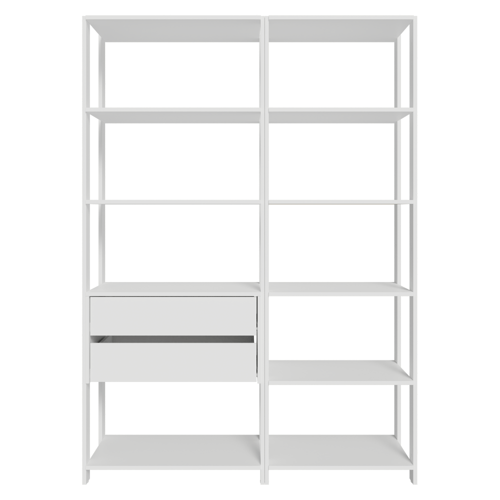 Placard Ropero Modulado 2 Cajones 9 Repisas 129 cm Blanco Valencia Madesa