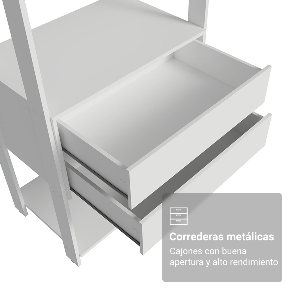 Placard Modulado 188 cm 2 Cajones Valencia Blanco