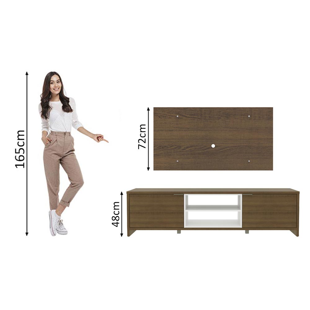 Rack para TV Madesa Metz con Panel de TV hasta 55 Pulgadas Marrón/Blanco/Marrón