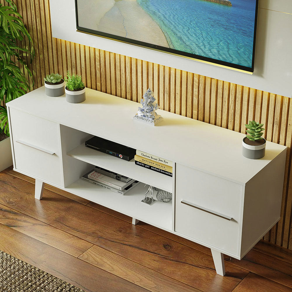 Rack para TV Madesa Copenhagen con Panel de TV hasta 55 Pulgadas Blanco