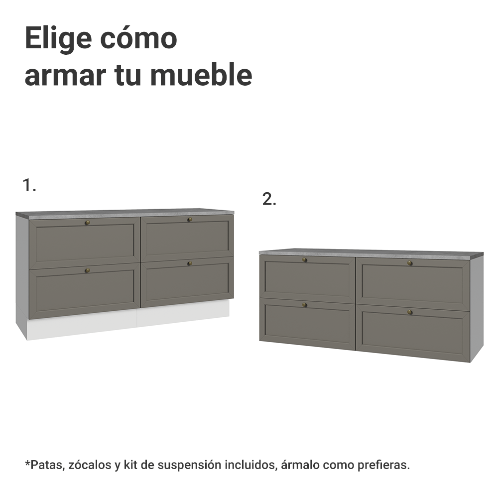 Rack para TV hasta 70 pulgadas, 160cm, 4 cajones, Blanco/Gris Vik 04