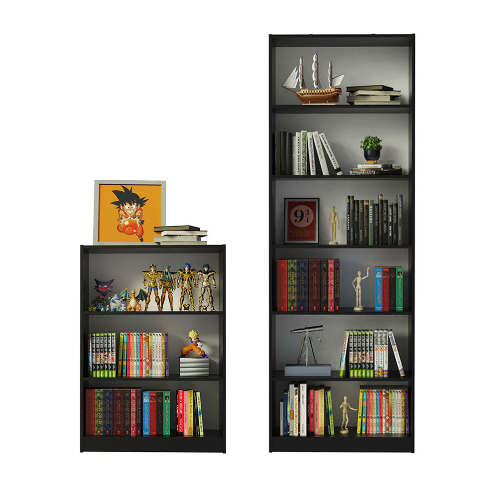 Kit Biblioteca Madesa Estante Librero 6908 + Estante Librero 6907 Negro