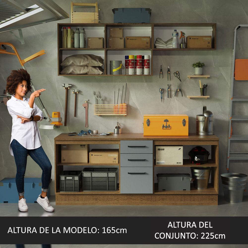 Kit Mueble para Garaje Multiuso Madesa Agata 200cm MG 01