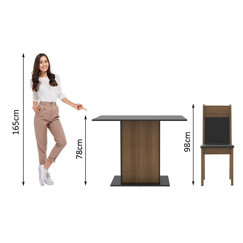 Juego de Comedor con Mesa y 4 Sillas Madesa Sheila MN