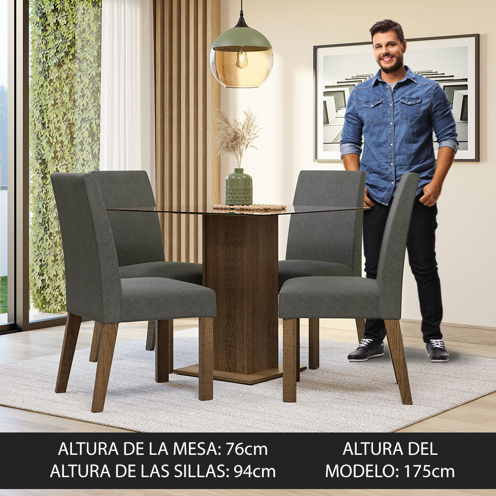 Juego de Comedor con Mesa y 4 Sillas Madesa Ivy MP