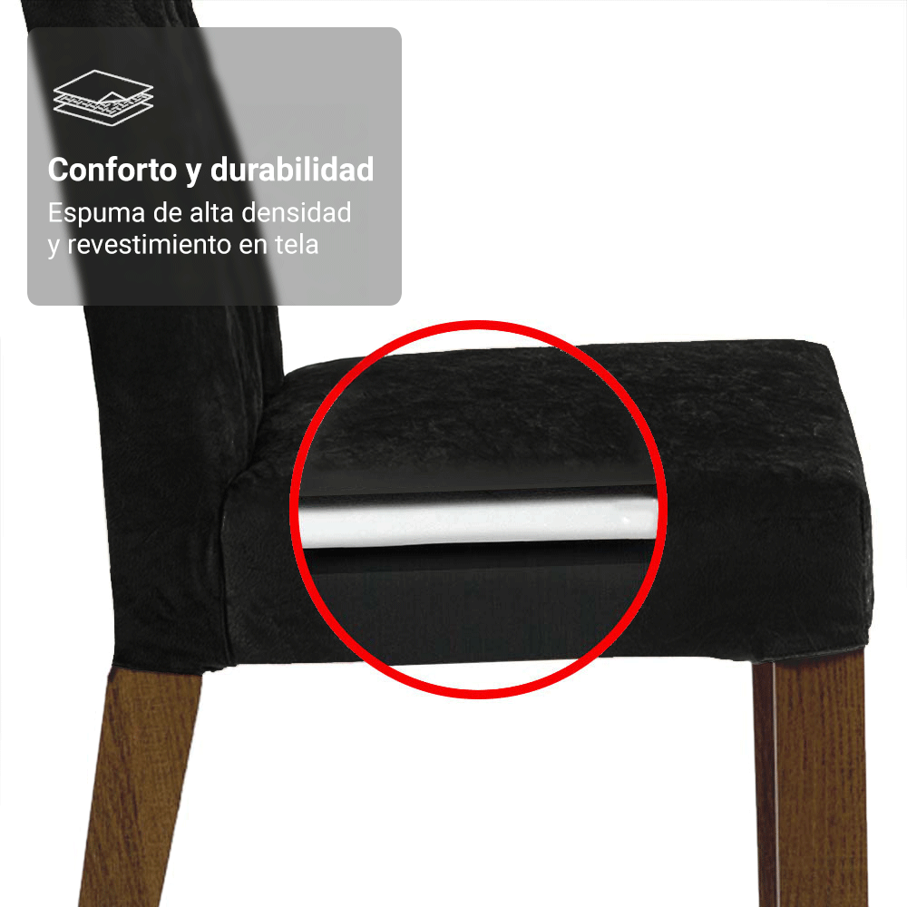 Juego de Comedor Mesada de Madera 4 Sillas Tulum Marrón/Oxford