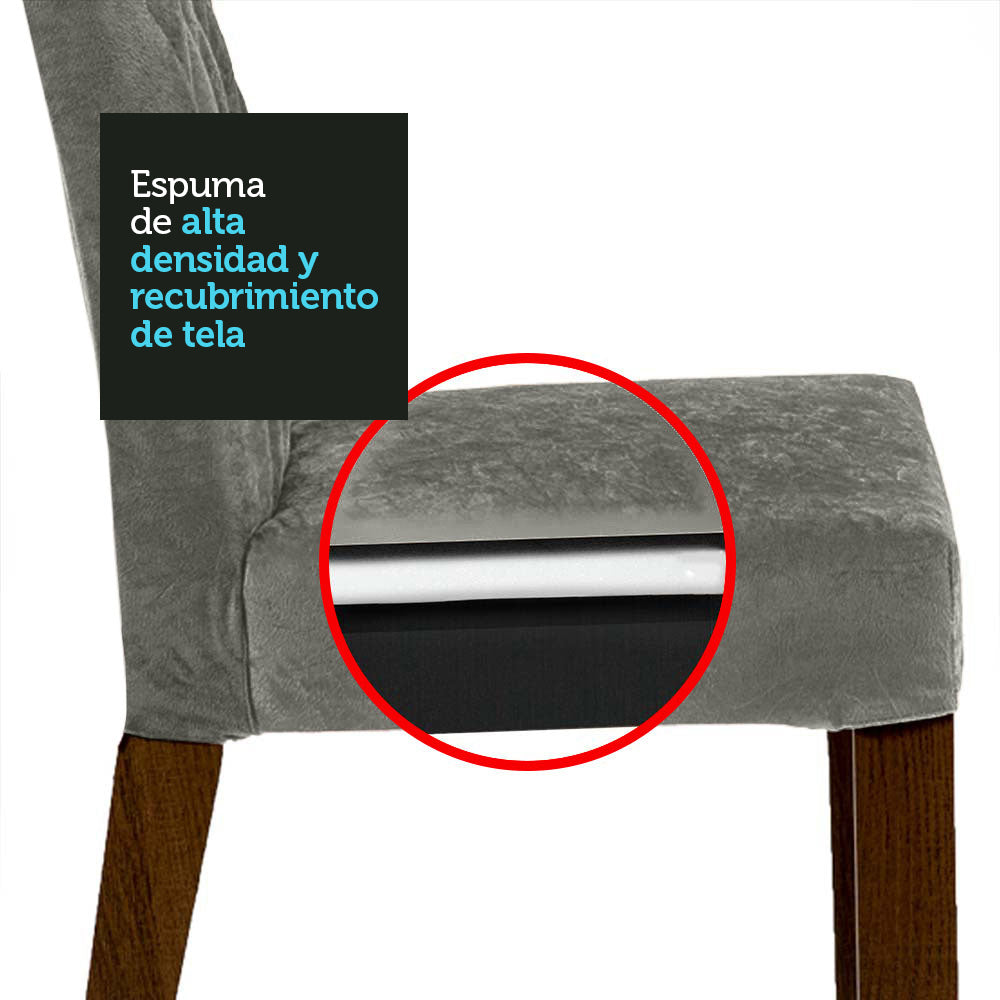 Juego de Comedor Mesa de Tapa de Madera 6 Sillas Marrón/Gris/Plata Hanna Madesa
