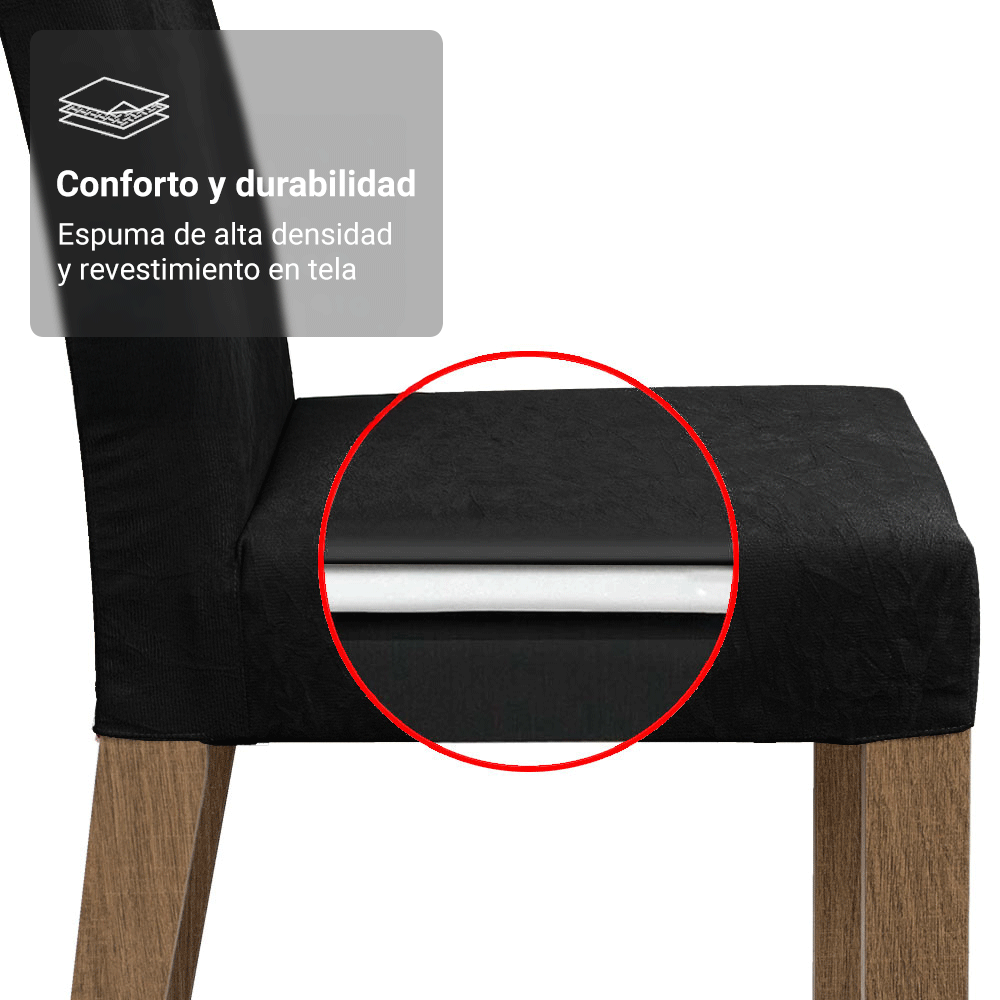 Juego de Comedor Mesada de Madera 6 Sillas Soho Marrón/Oxford