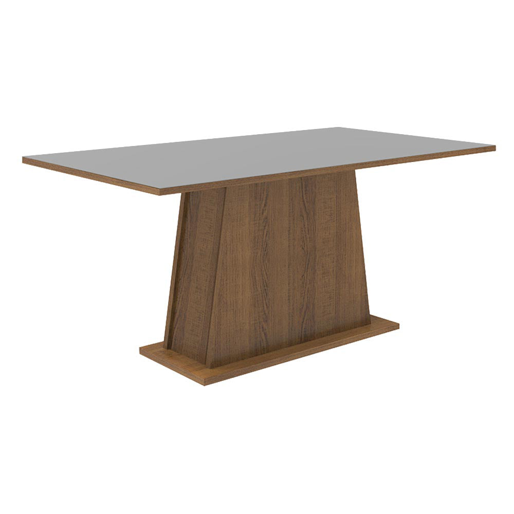 Juego de Comedor Tapa de Madera 6 Sillas Marrón/Gris/Silver Cedro Madesa