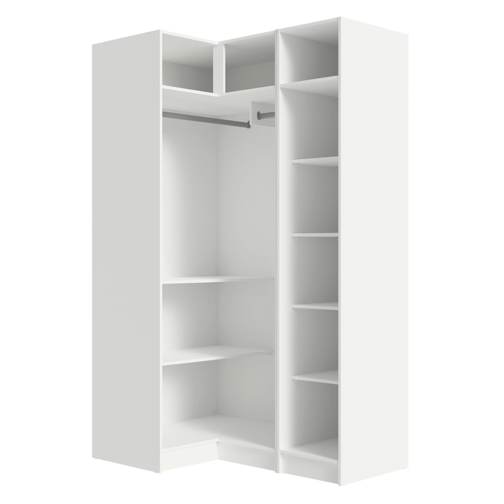 Placard Modular de Esquinero 3 Puertas con Espejos Blanco Neo Madesa
