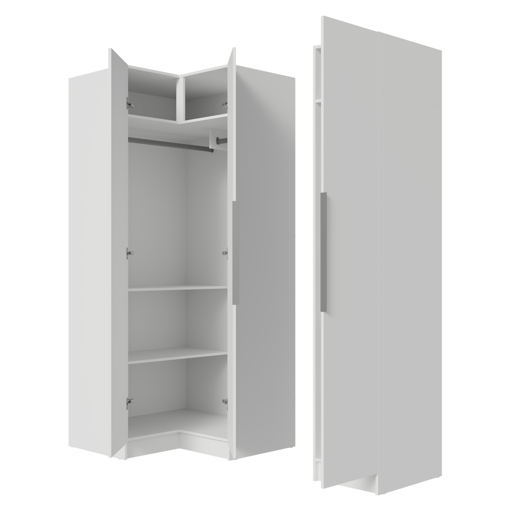 Dormitorio Completo Matrimonial Esquinero 3 Puertas Blanco Neo Madesa