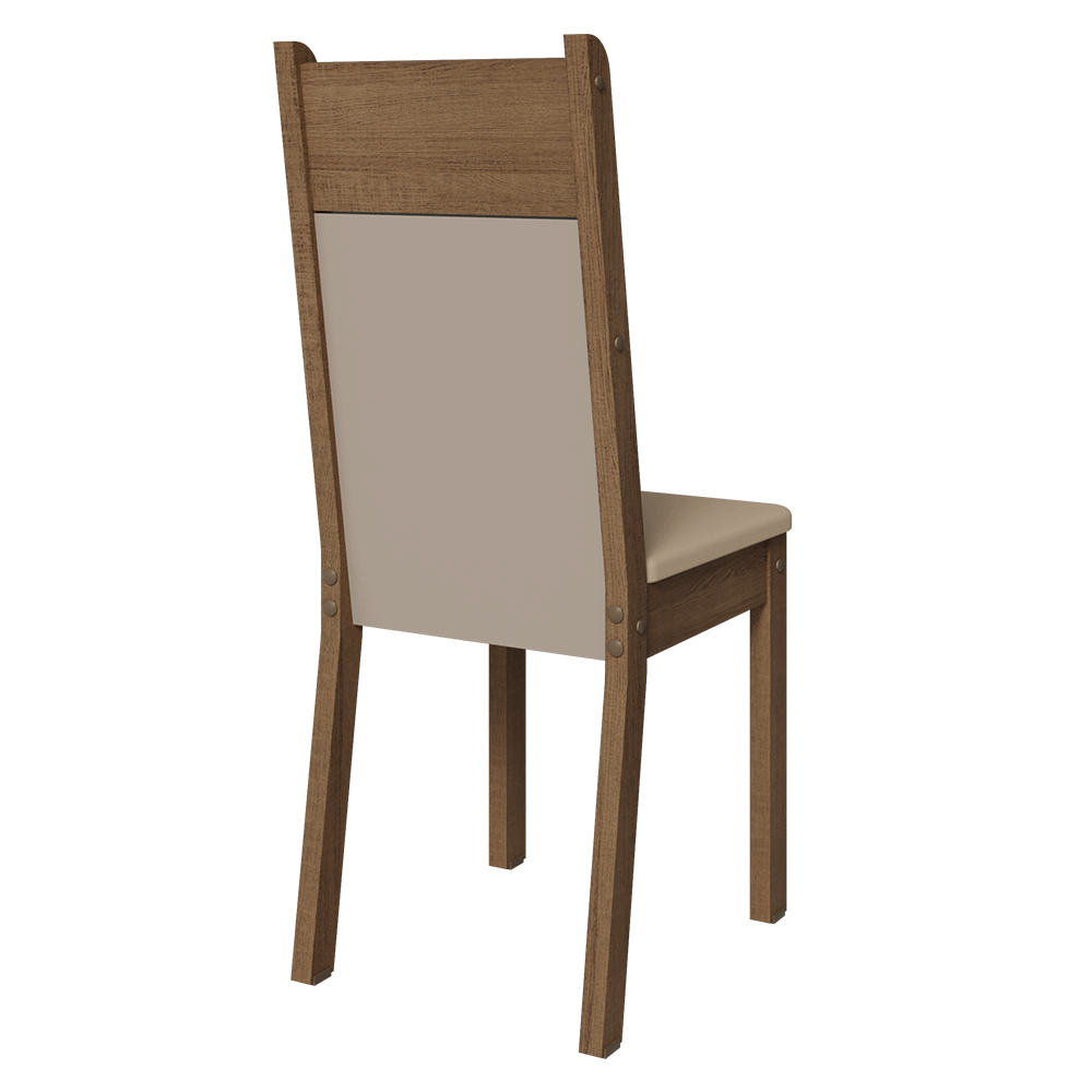 Kit 2 Sillas 4280 Marrón/Beige Sintético