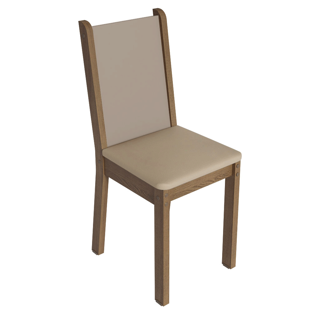 Kit 6 Sillas 4291 Marrón/Crema / Beige Sintético