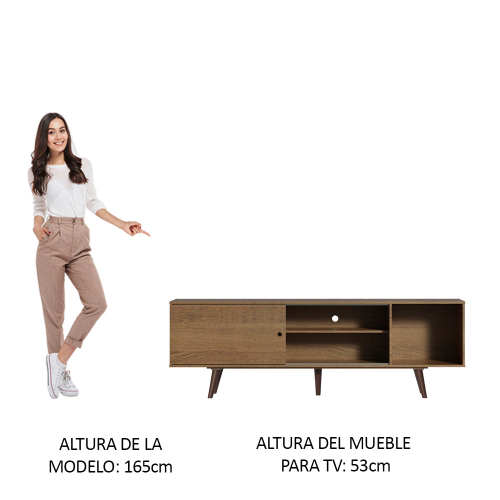 Rack para TV Madesa Dubai hasta 65 Pulgadas Marrón con patas Marrón