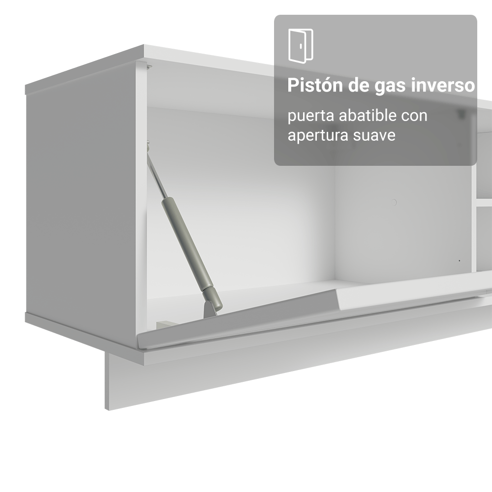 Rack Flotante para TV hasta 80 Pulgadas 218 cm 2 Puertas Blanco Vik Madesa