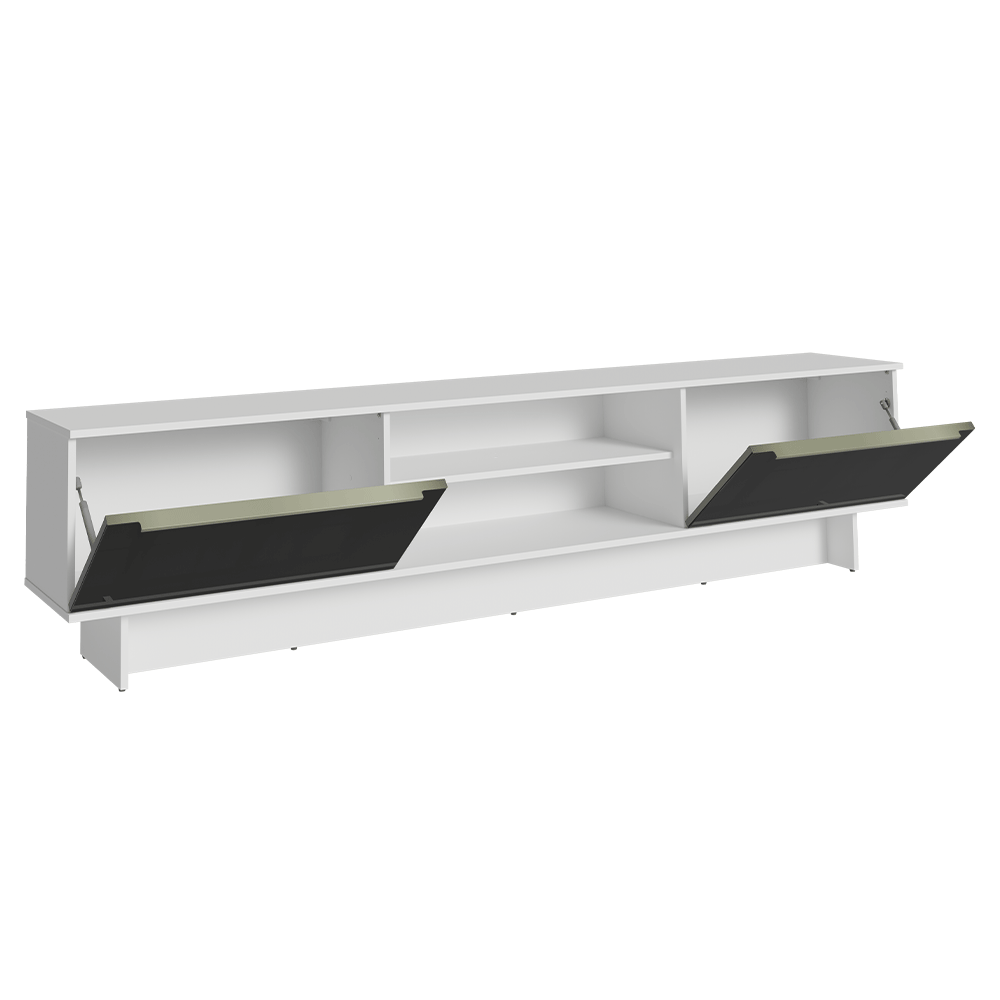 Rack para TV hasta 80 Pulgadas 218 cm 2 Puertas Blanco/Negro Lux Madesa