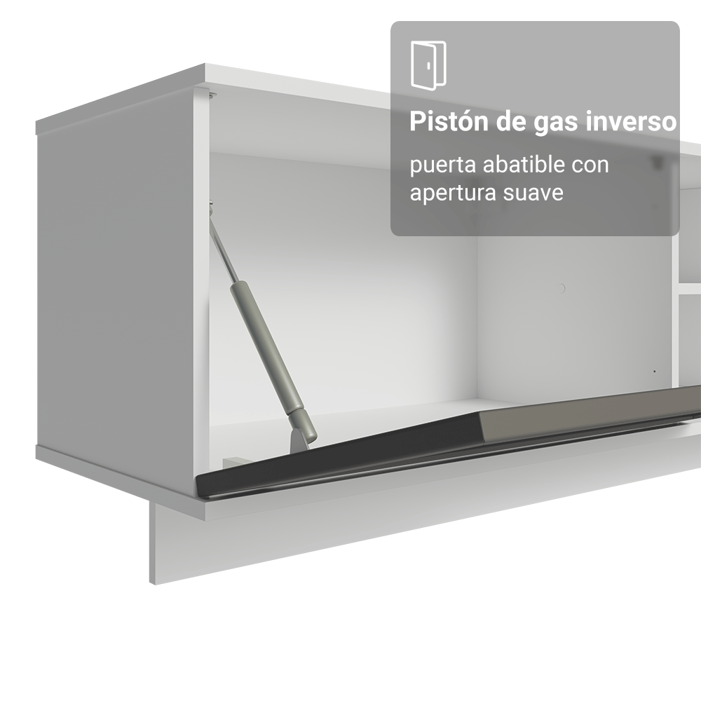 Rack Flotante para TV hasta 80 Pulgadas 218 cm 2 Puertas Blanco/Gris Vik Madesa