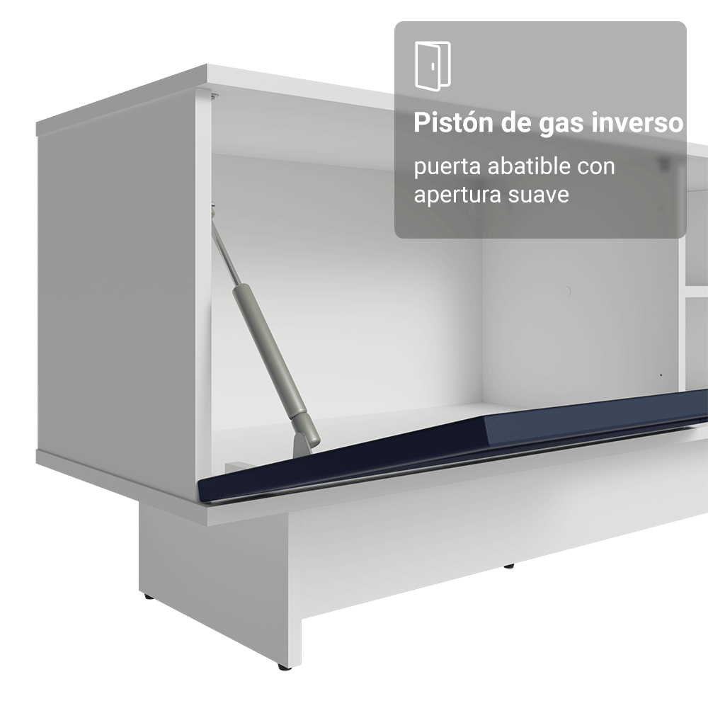 Rack para TV hasta 80 Pulgadas 218 cm 2 Puertas Blanco/Azul Vik Madesa