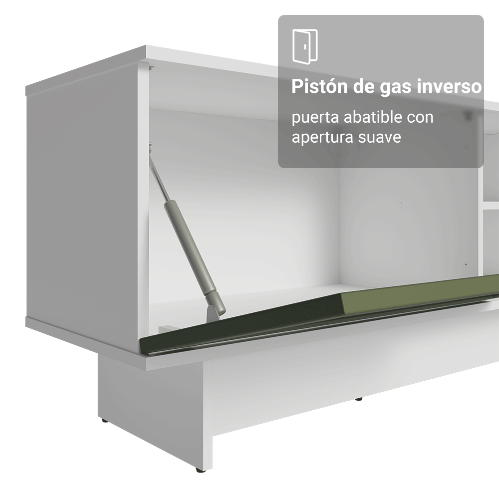 Rack para TV hasta 80 Pulgadas 218 cm 2 Puertas Blanco/Verde Vik Madesa