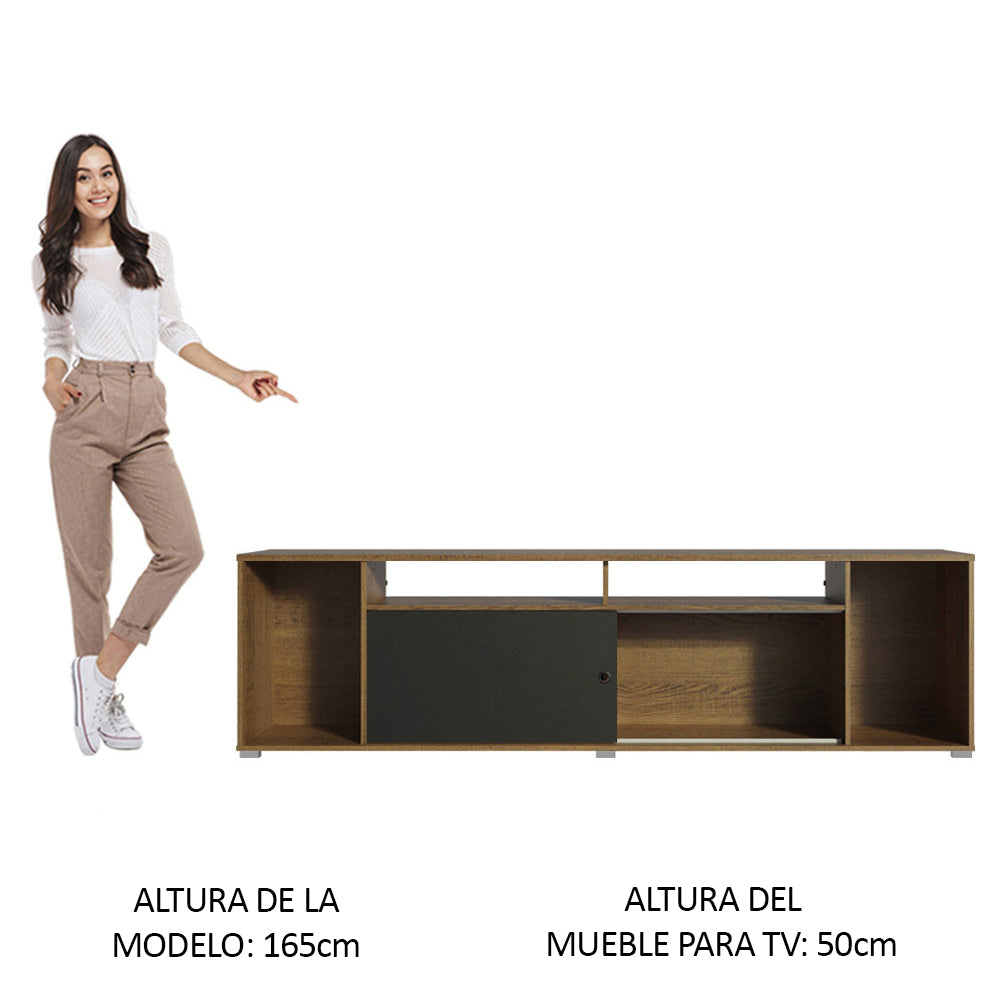 Rack para TV hasta 65 Pulgadas Madesa Cancun Marrón/Negro