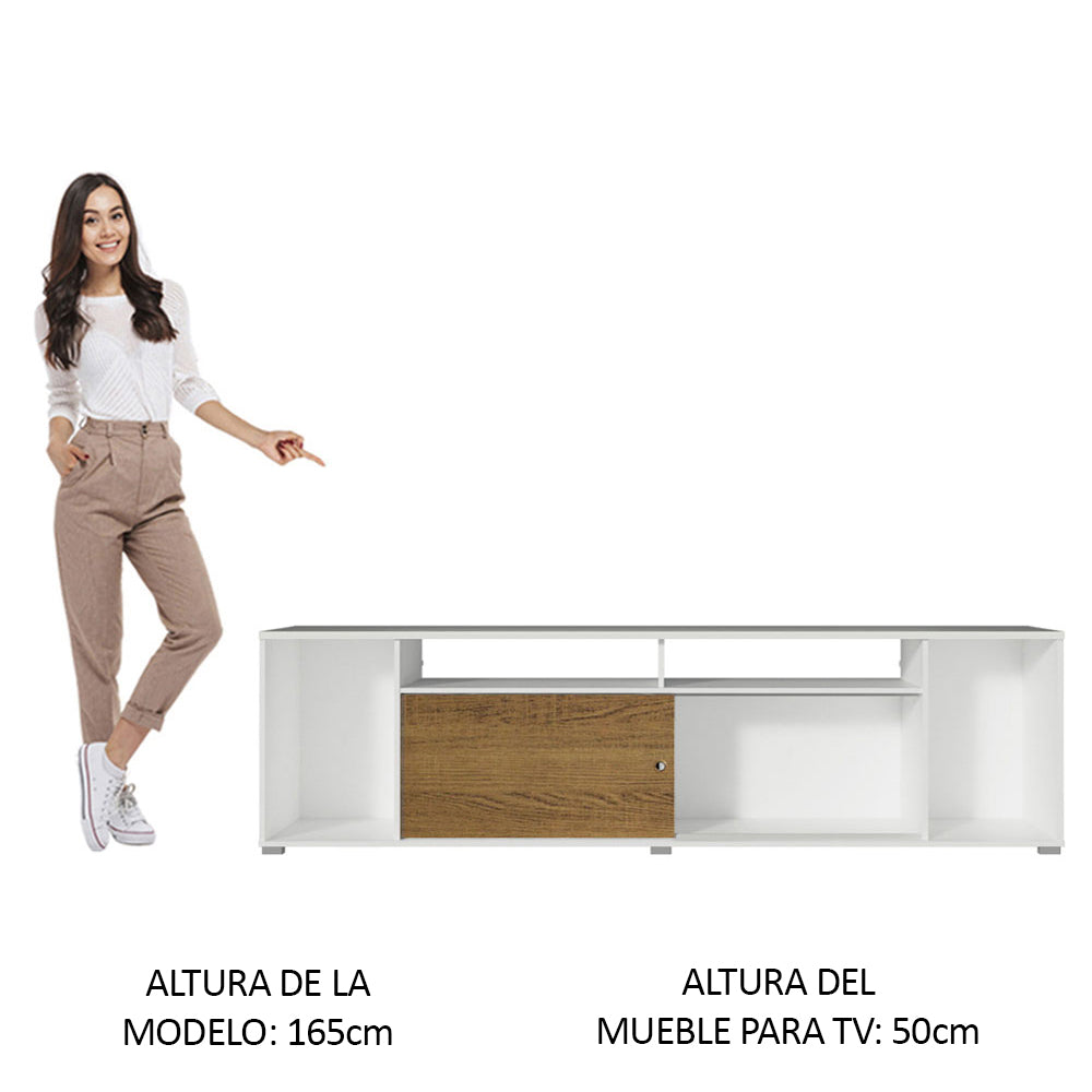 Rack para TV hasta 65 Pulgadas Madesa Cancun Blanco/Marrón