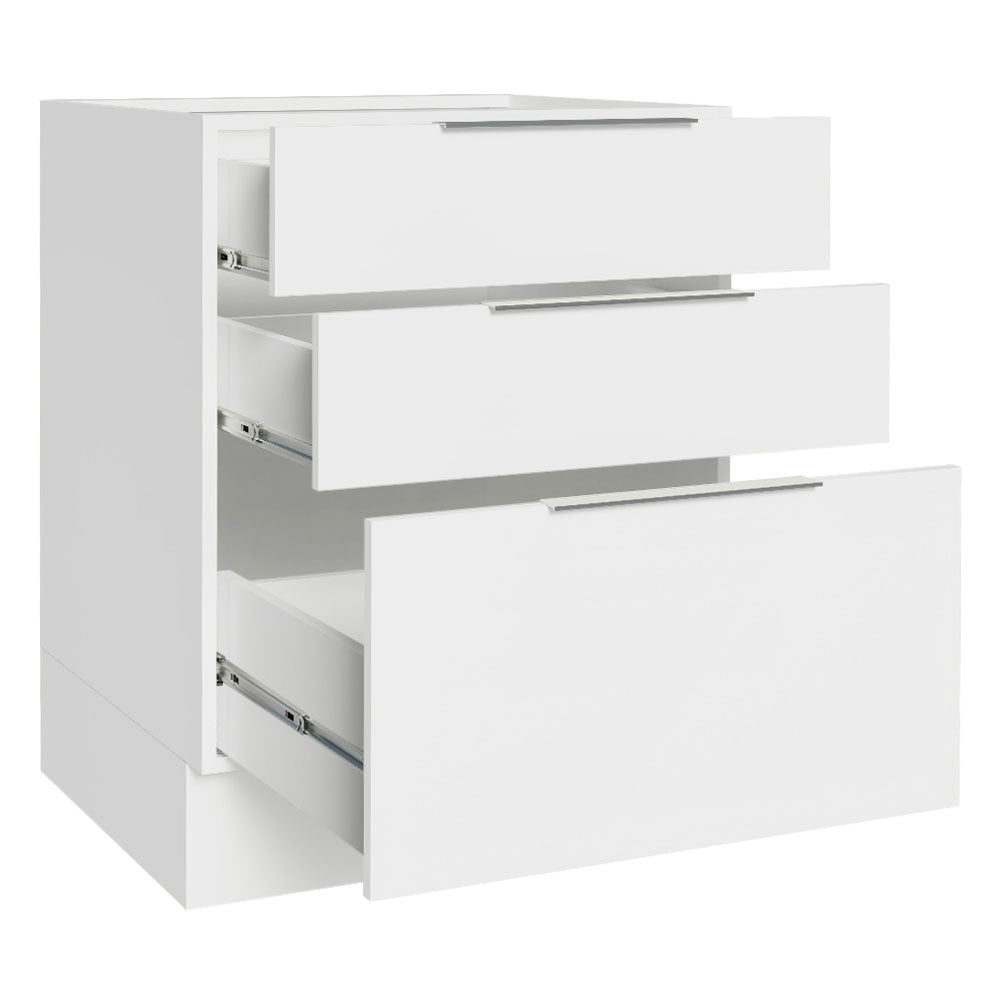 Bajo Mesada Cocina 60 x 60 cm 3 Cajones (Sin Mesada) Blanco Stella Madesa