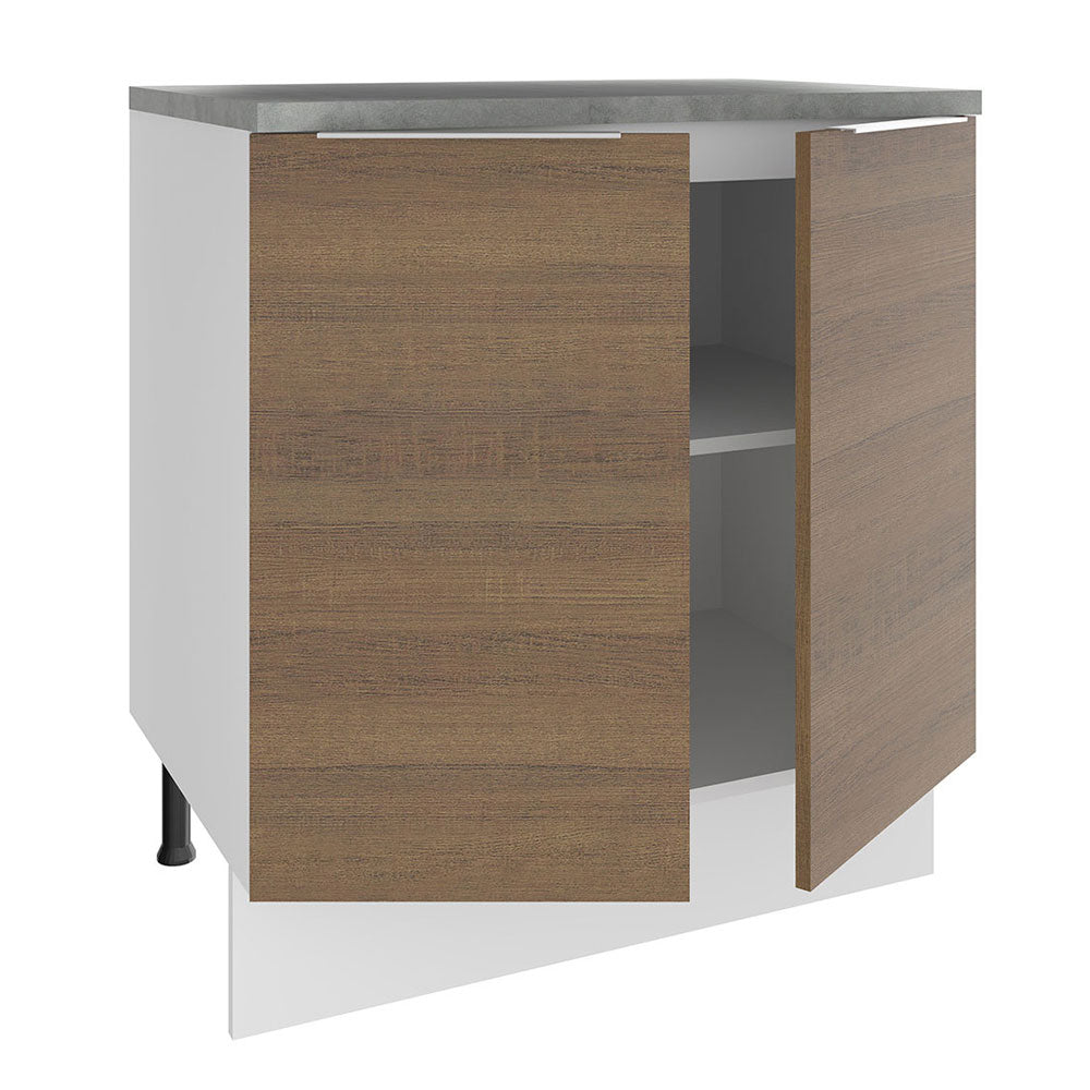 Bajo Mesada 70 cm x 60 cm, Sin cajones 2 Puertas Stella Blanco/Marrón