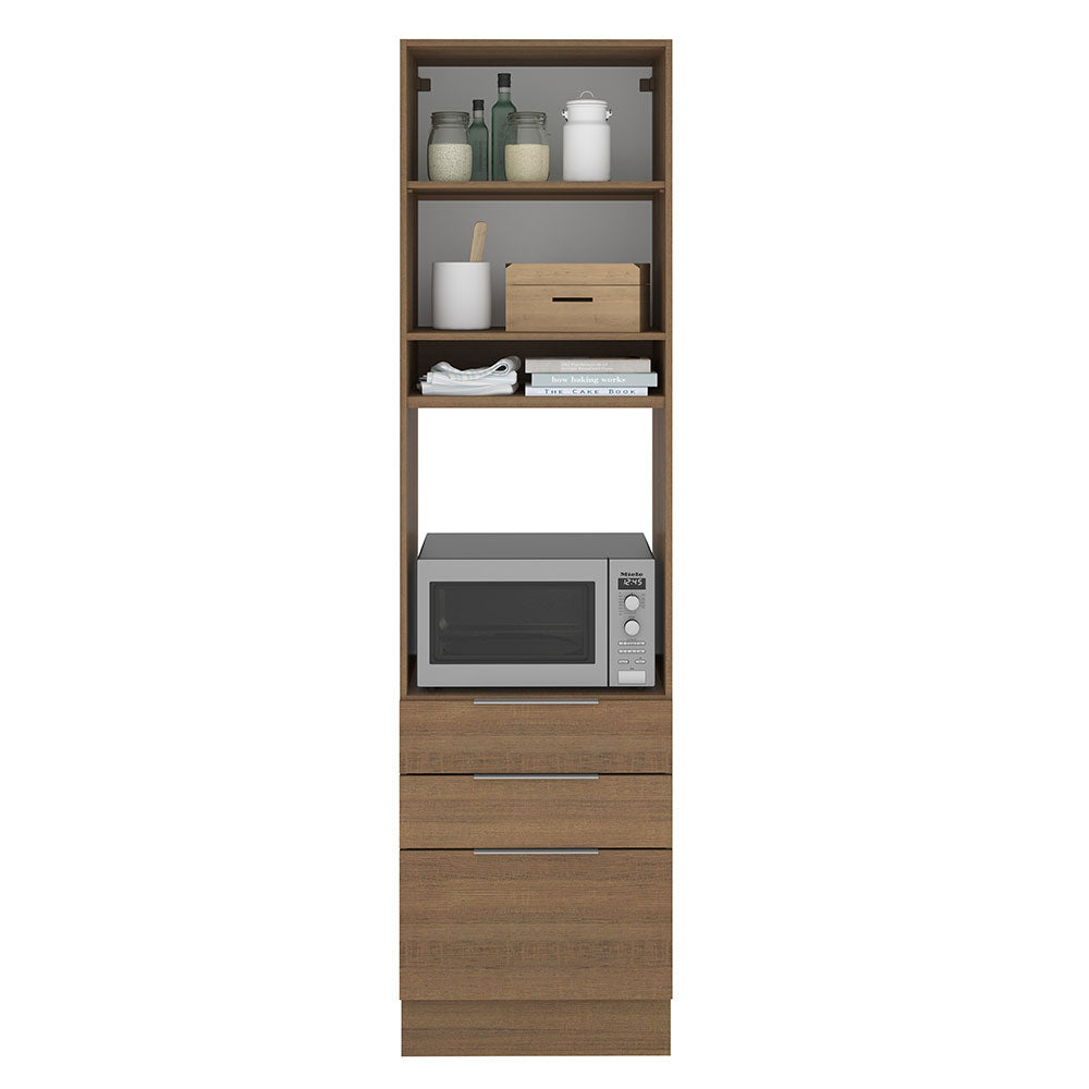 Mueble de Cocina para Horno 60 x 60 cm 1 Puerta 3 Cajones Marrón Stella Madesa