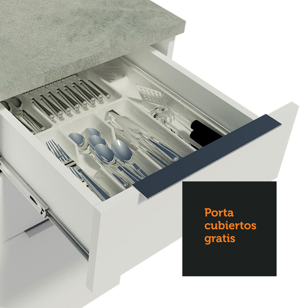 Bajo Mesada 120 cm 3 Cajones 2 Puertas Stella Blanco