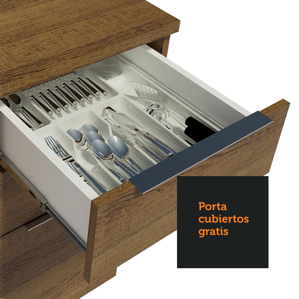 Bajo Mesada 120 cm 3 Cajones 2 Puertas Stella Marrón