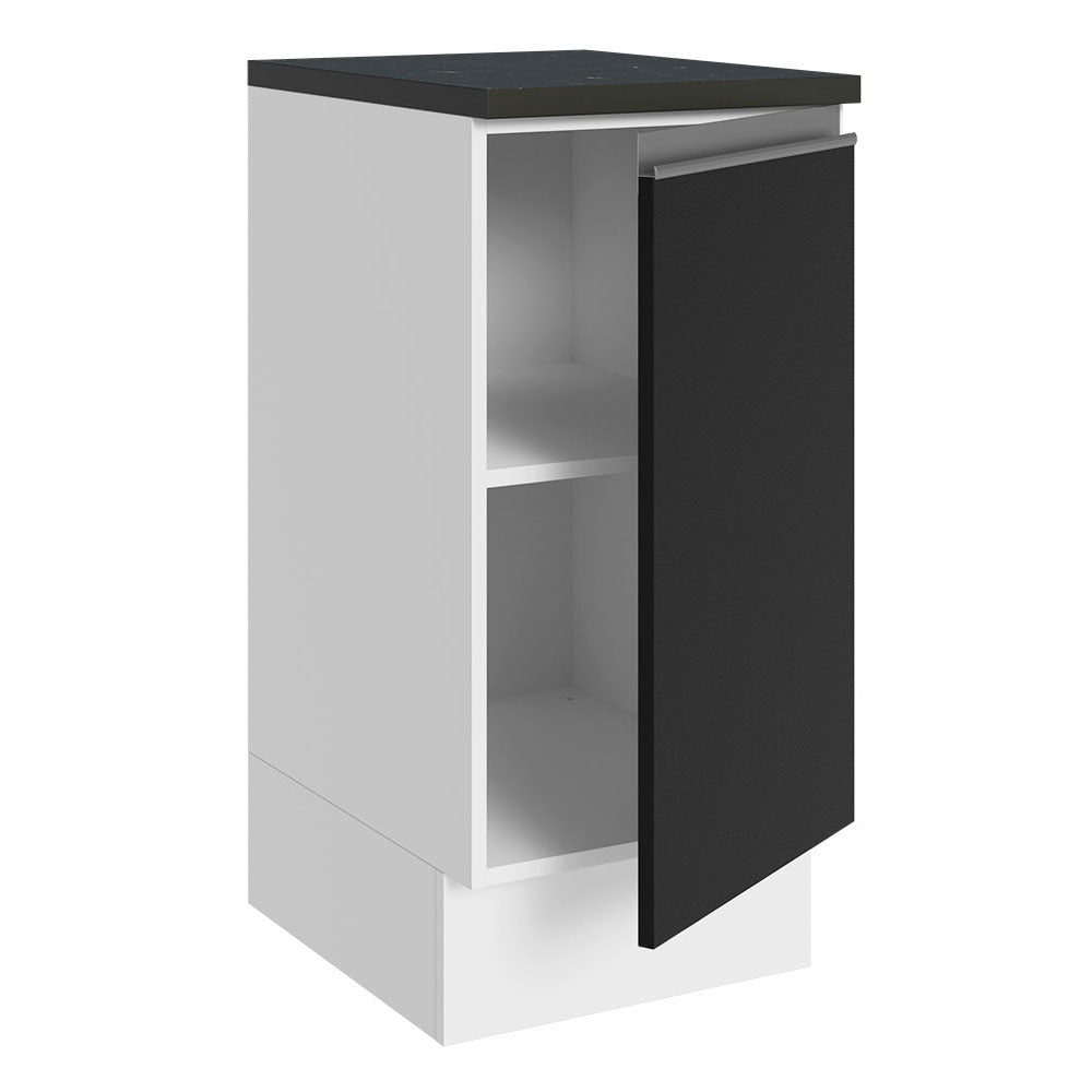 Bajo Mesada Cocina 100% MDF 35 cm 1 Puerta Blanco/Negro Acordes Madesa