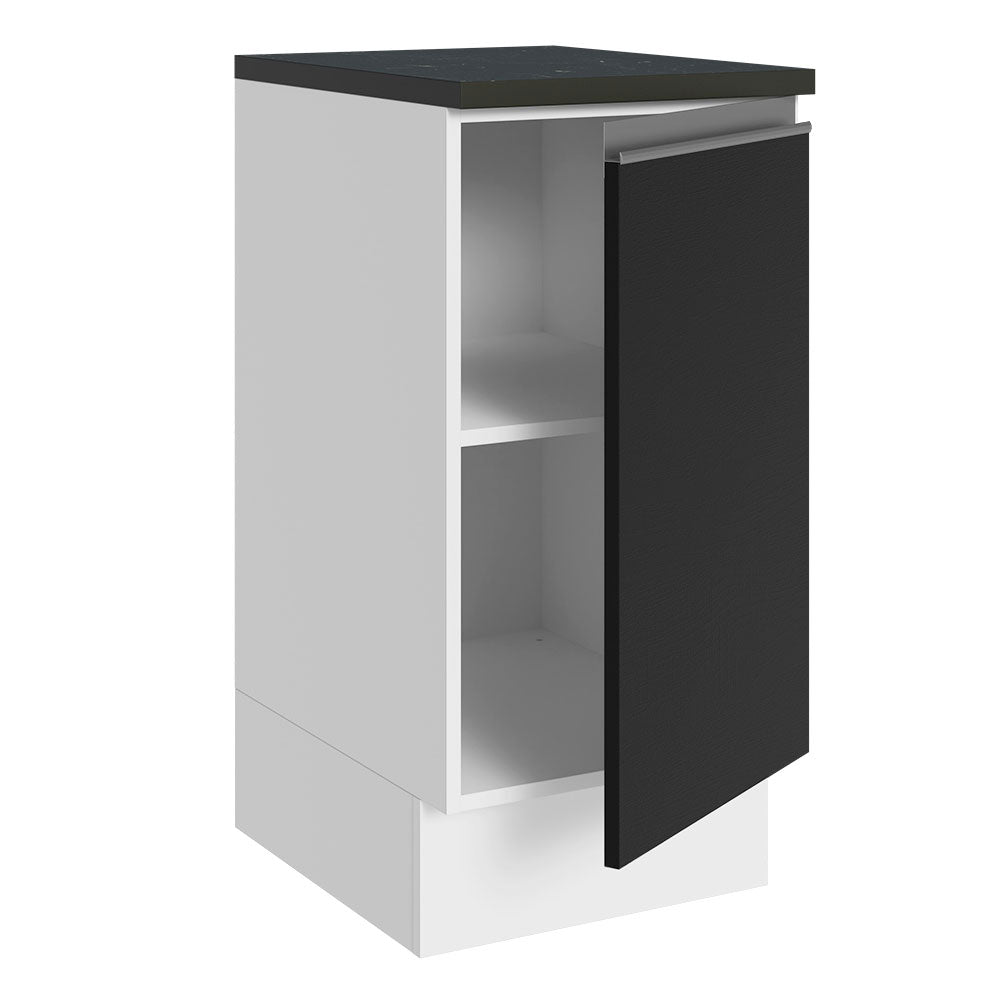 Bajo Mesada Cocina 100% MDF 40 cm 1 Puerta Blanco/Negro Acordes Madesa