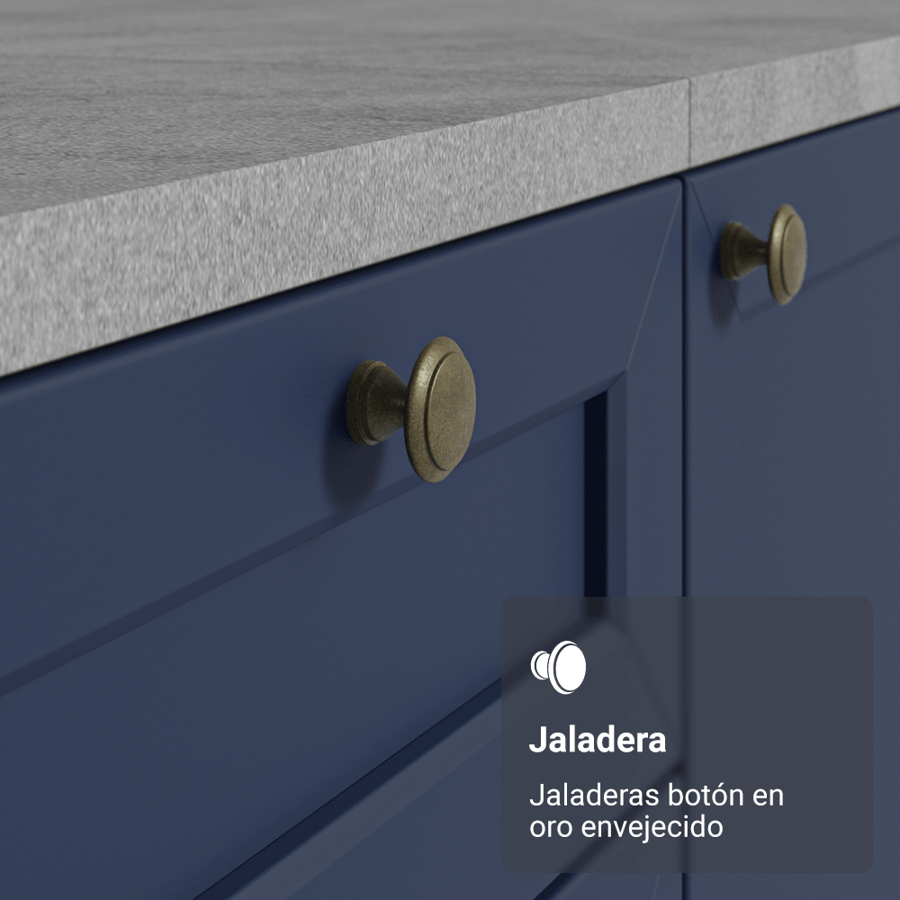 Bajo Mesada de Cocina 40 cm 3 Cajones Blanco/Azul Vik Madesa