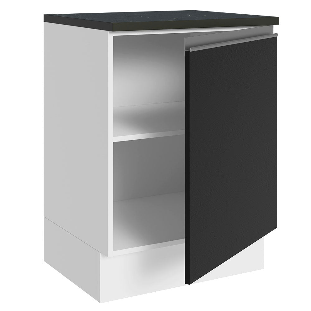 Bajo Mesada Cocina 100% MDF 60 cm 1 Puerta Blanco/Negro Acordes Madesa