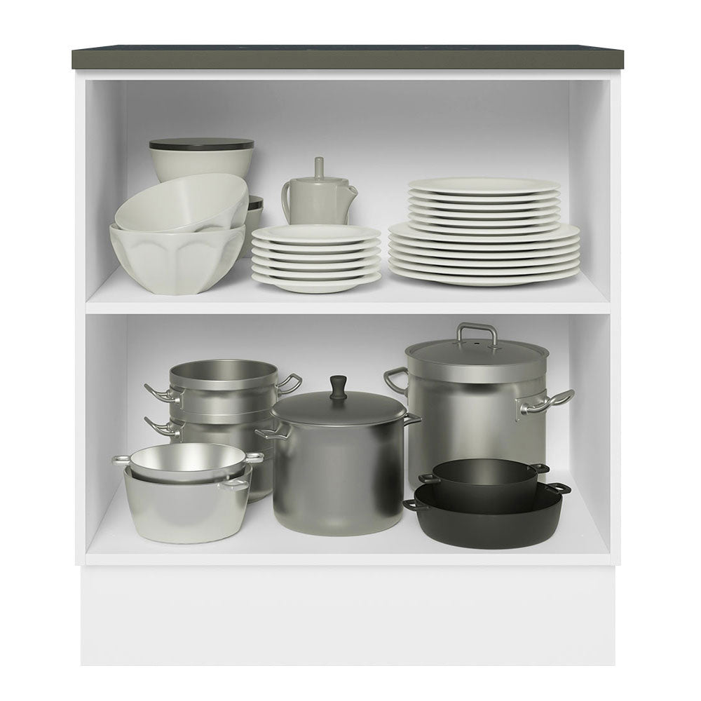 Bajo Mesada Cocina 100% MDF 70 cm 2 Puertas Frentes Blanco Brillante Acordes Madesa
