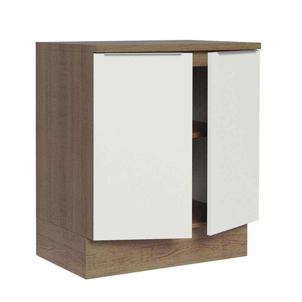 Bajo Mesada 70 cm Sin cajones 2 Puertas Stella Marrón/Blanco