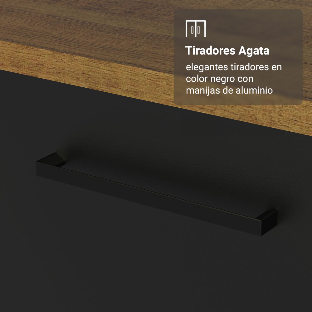 Bajo Mesada Esquinero 94 cm 1 Puerta (Sin Mesada) Marrón/Negro Agata Madesa