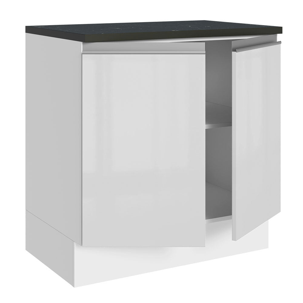 Bajo Mesada Cocina 100% MDF 80 cm 2 Puertas Blanco Brillante Acordes Madesa