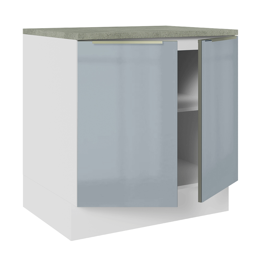 Bajo Mesada de Cocina 80 cm 2 Puetas Blanco/Gris Lux Madesa