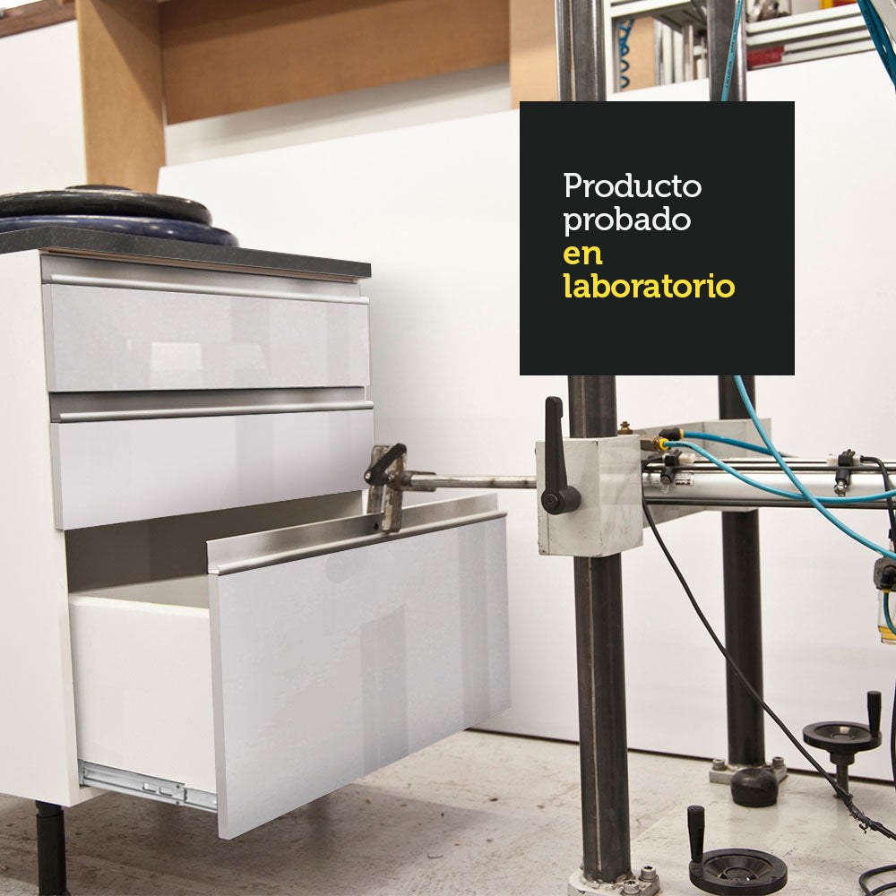 Bajo Mesada Cocina 100% MDF 80 cm 2 Cajones Frentes Blanco Brillante Acordes Madesa