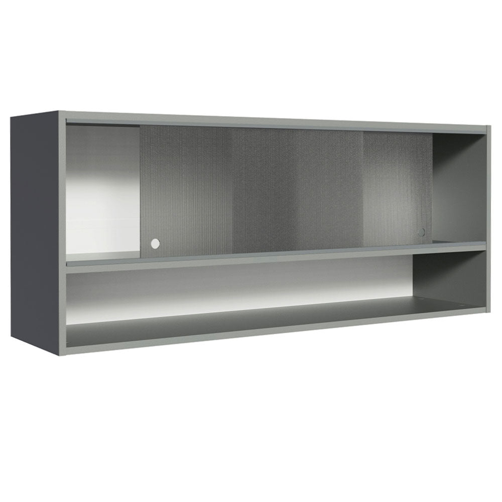 Alacena para Cocina 120 cm 2 Puertas Corredizas de Vidrio color Gris Nice Madesa