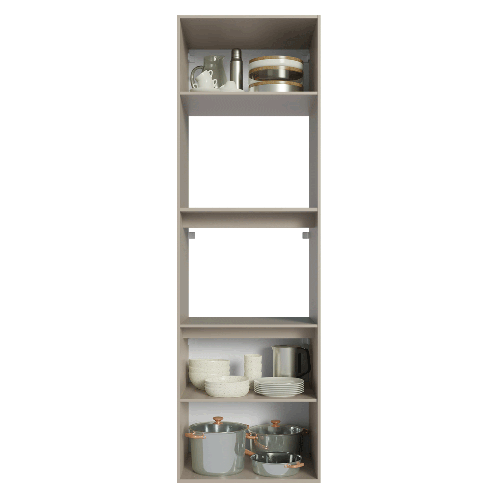 Torre de Cocina para Horno 60 cm 2 Puertas 2 Nichos Sin Patas Nice Crema