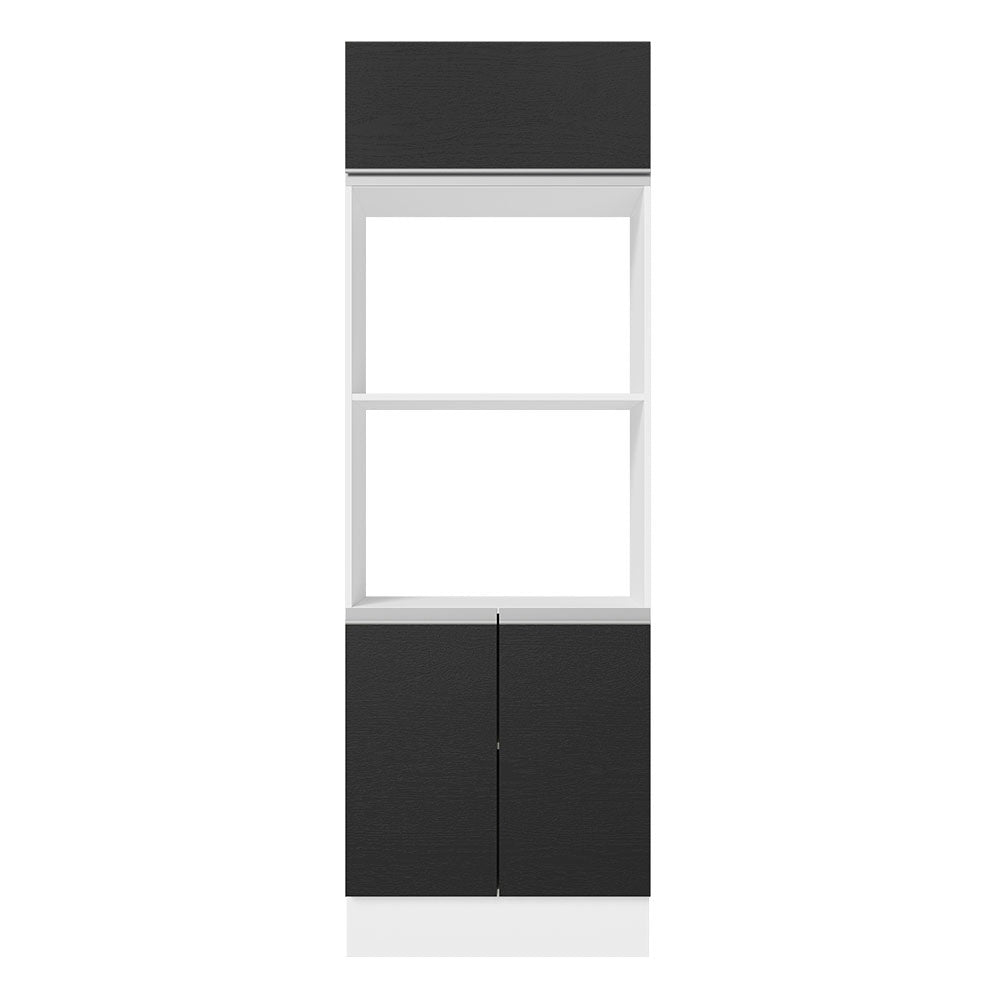 Mueble de Cocina para Horno 100% MDF 70 cm para 2 Hornos Blanco/Negro Acordes Madesa