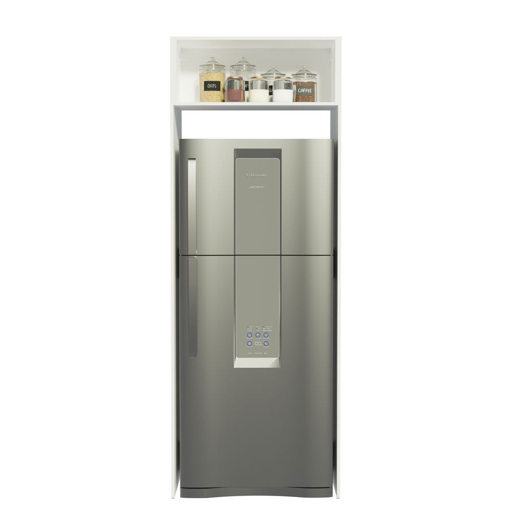 Mueble para Empotrar Heladera 1 Puerta Abatible Blanco/Marrón Stella Madesa