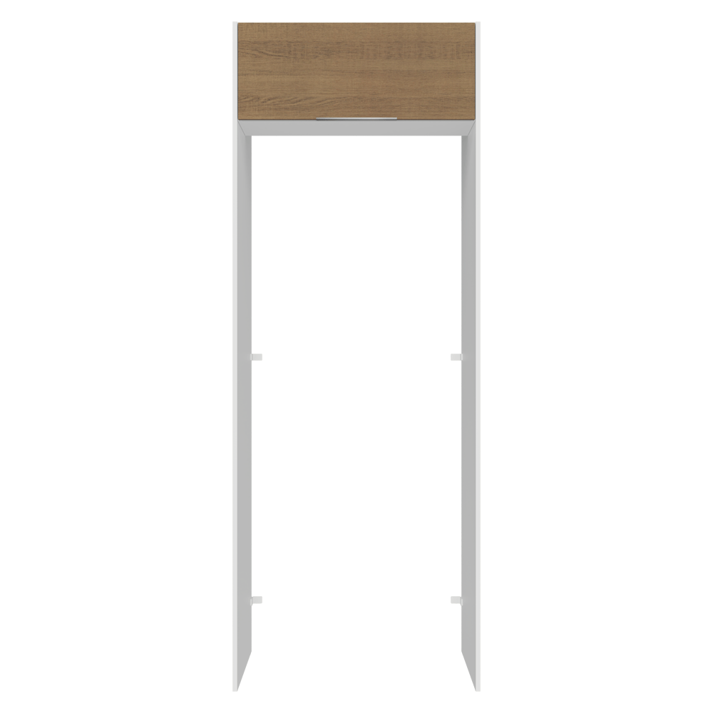 Mueble para empotrar Heladera 83 cm 1 Puerta Abatible Blanco/Marrón Stella Madesa