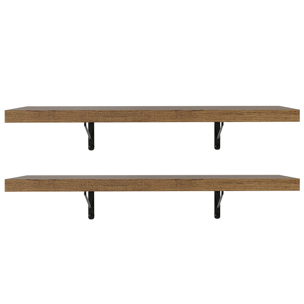 Kit 2 Estantes de Cocina Flotantes 60 cm Marrón Madesa