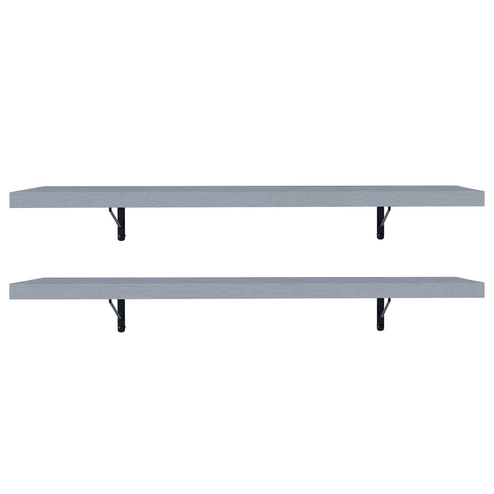 Kit de 2 Estantes de Cocina Flotantes 80 cm con Soportes, Gris