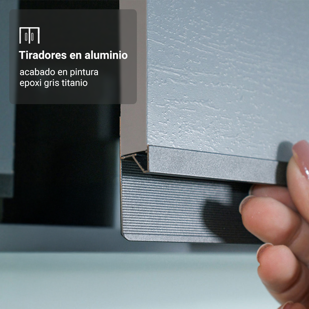 Combo completo de Cocina Esquinera Flotante 405cm Gris Nice Madesa 04