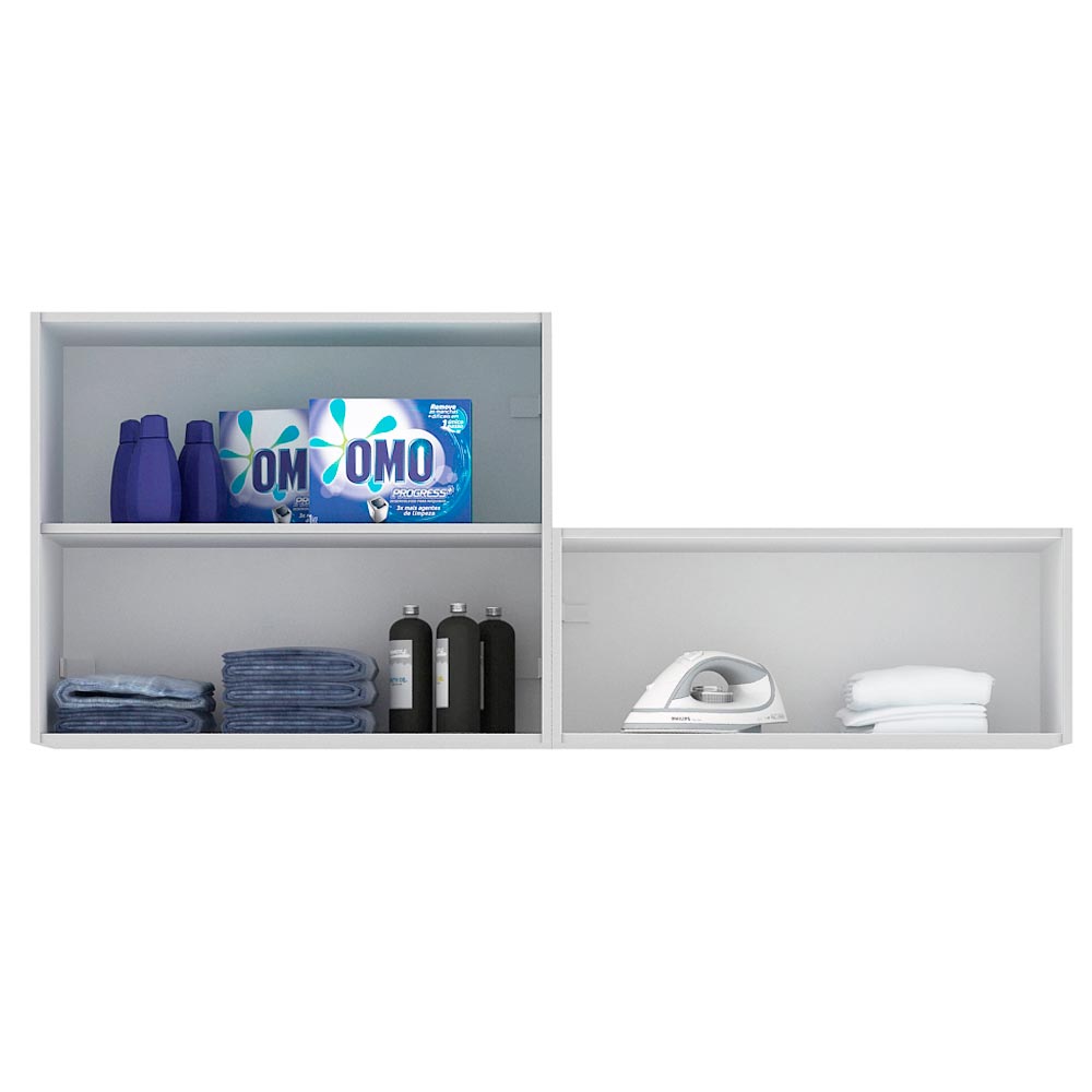 Kit Lavadero Madesa Acordes 100% MDF con 2 Alacenas Blanco Brillante