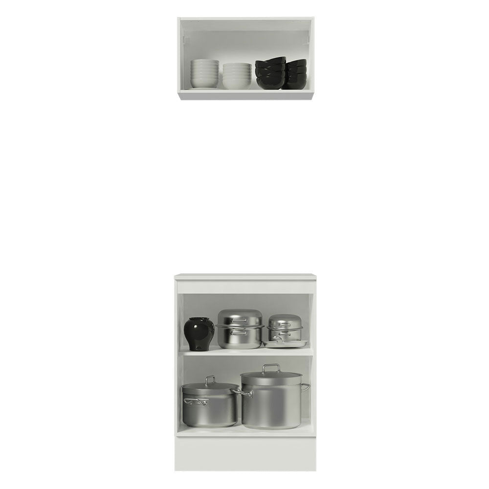 Kit Cocina 60 cm 100% MDF 2 Puertas 1 Abatible Blanco Smart Madesa